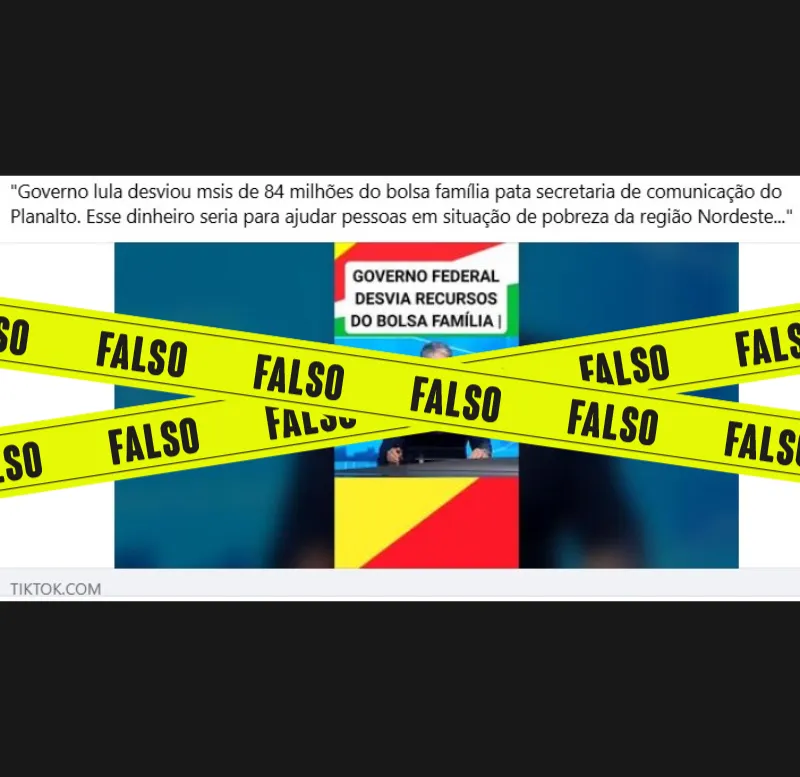 Falso: Notícia sobre retirada de R$ 84 mi do Bolsa Família é de 2020, durante gestão Bolsonaro