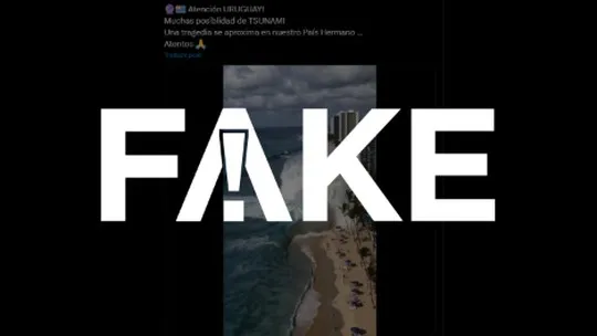 Falso: É #FAKE vídeo que mostra ondas gigantes no Uruguai em post com alerta de tsunami