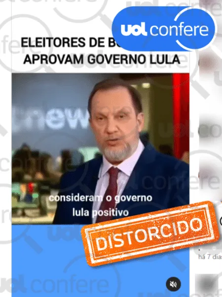 Falso: Aprovação atual a Lula entre eleitores de Bolsonaro é de 10%, diz Quaest